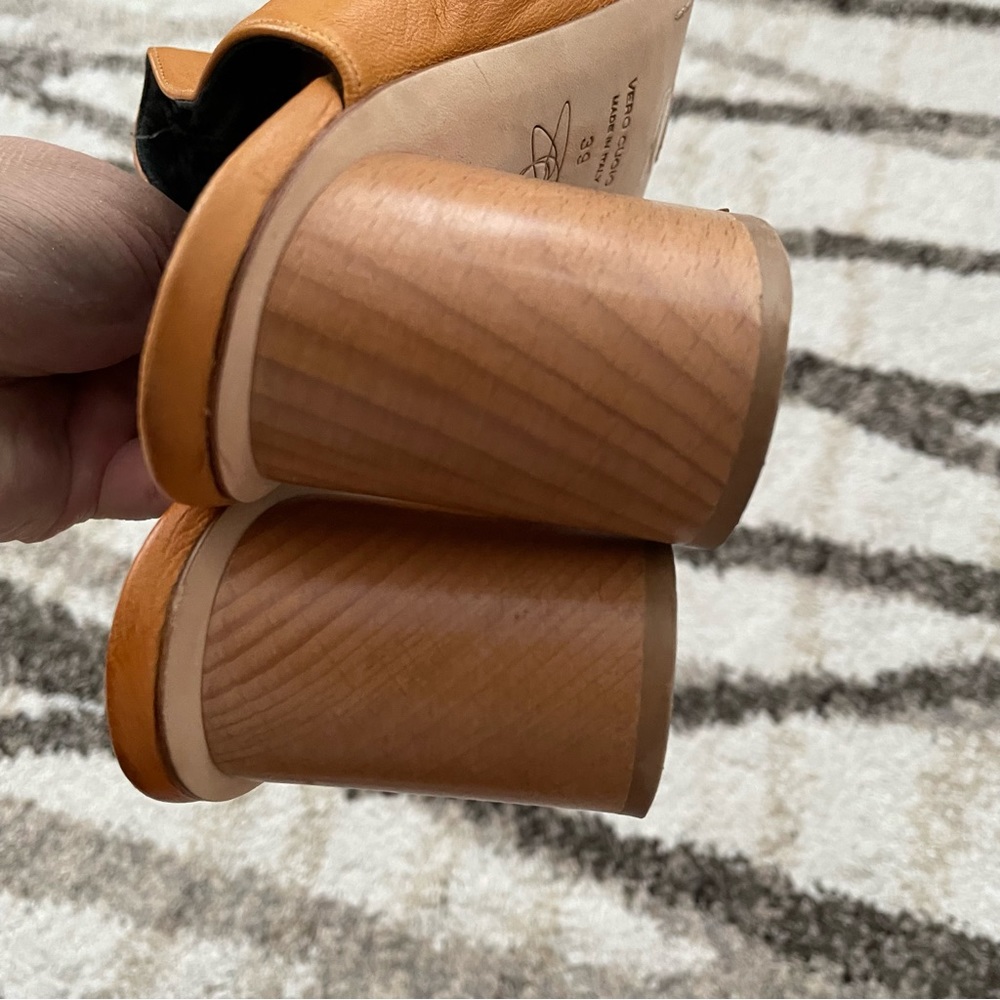 Zero + Maria Cornejo Mustard Block Heel Mules - Picture 6 of 10